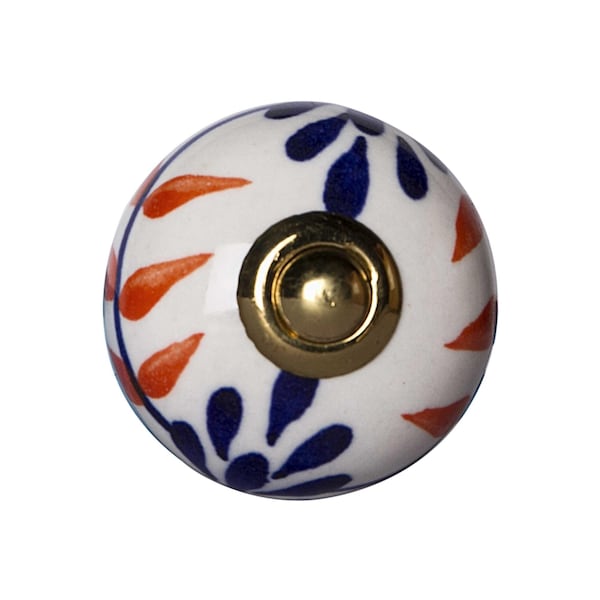 Homeroots Multi Color Ceramic & Metal Knob; 1.5 x 1.5 x 1.5 in. - Pack of 12 - 358094