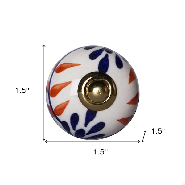 Homeroots Multi Color Ceramic & Metal Knob; 1.5 x 1.5 x 1.5 in. - Pack of 12 - 358094