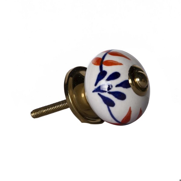Homeroots Multi Color Ceramic & Metal Knob; 1.5 x 1.5 x 1.5 in. - Pack of 12 - 358094