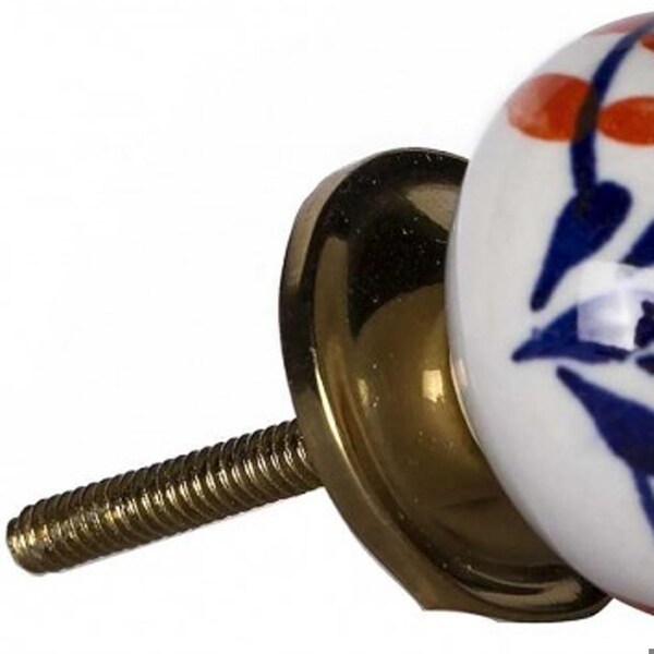 Homeroots Multi Color Ceramic & Metal Knob; 1.5 x 1.5 x 1.5 in. - Pack of 12 - 358094