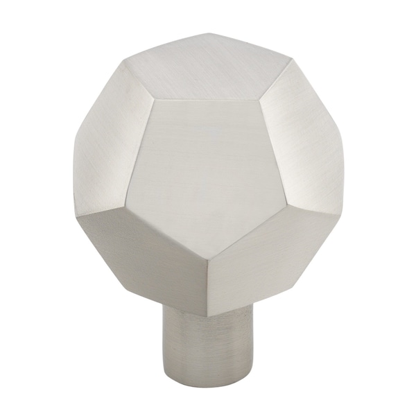 Gliderite Hardware 1-1/2 in. Faceted Knob Satin Nickel - 5826-SN-1