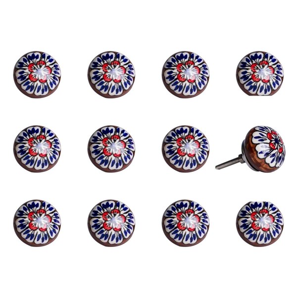 Pipers Pit Multi Color Ceramic & Metal Knob - 1.5 x 1.5 x 1.5 in., 12PK - PI3092367