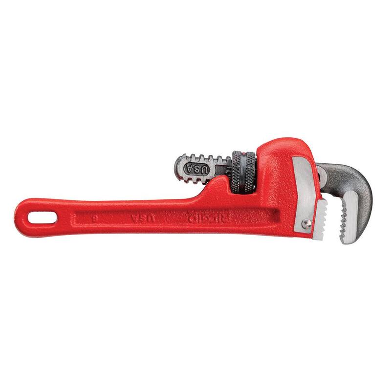 Llave de tubo recta RIDGID de 6 pulgadas para plomería pesada, herramienta resistente para tuberías con roscas autolimpiantes y mordazas de gancho - 31000