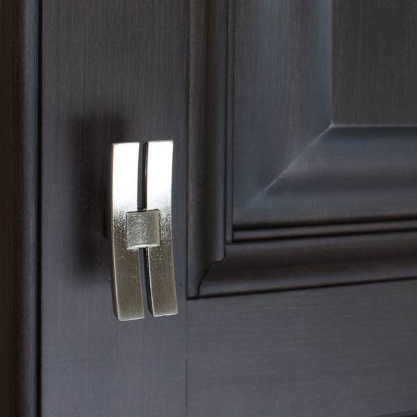 Gliderite Hardware 1-7/8 in. Satin Nickel Dual Bar Cabinet Knob, 25PK - 5742-SN-25