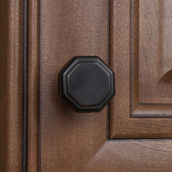 Gliderite Hardware 1-1/8 in. Oil Rubbed Bronze Octagon Cabinet Knob, 10PK - 5330-ORB-10