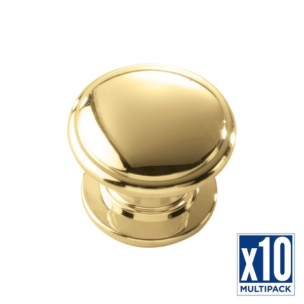 Hickory Hardware Knob 1-1/4 Inch Diameter, 10PK - P3053-PB-10B