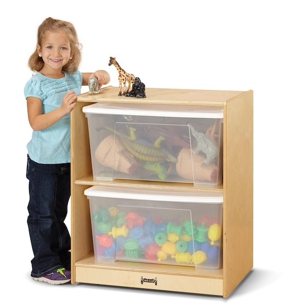 Jonti-Craft Space-Saver Jumbo Tote Storage-with Clear Totes + Lids - 1338JC