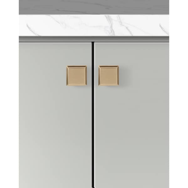 Sapphire Accent Series Modern Square Gold Cabinet Knob, 10pack - SP-1071-K-BRA-10