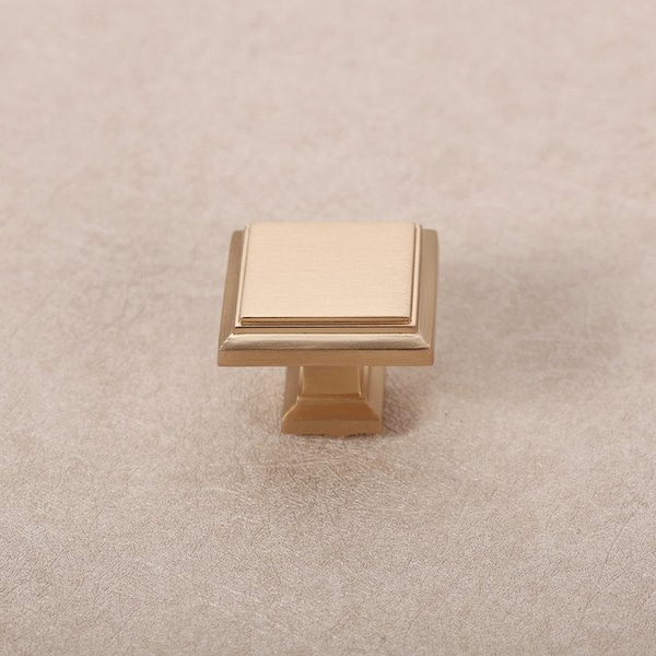 Sapphire Accent Series Modern Square Gold Cabinet Knob, 10pack - SP-1071-K-BRA-10