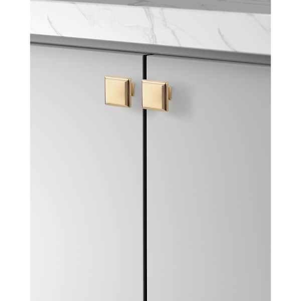 Sapphire Accent Series Modern Square Gold Cabinet Knob, 10pack - SP-1071-K-BRA-10
