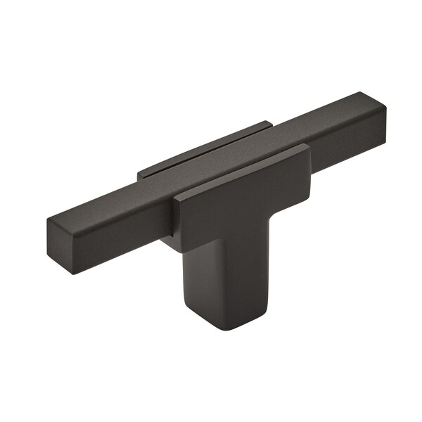 Amerock Urbanite 2-5/8 in 67 mm Length Matte Black/Matte Black Cabinet Knob - BP67MBMB