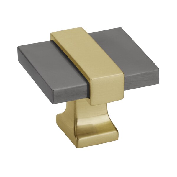 Amerock Overton 1-3/8 in 35 mm Length Black Chrome/Brushed Gold Cabinet Knob - BP36680BCRBGL