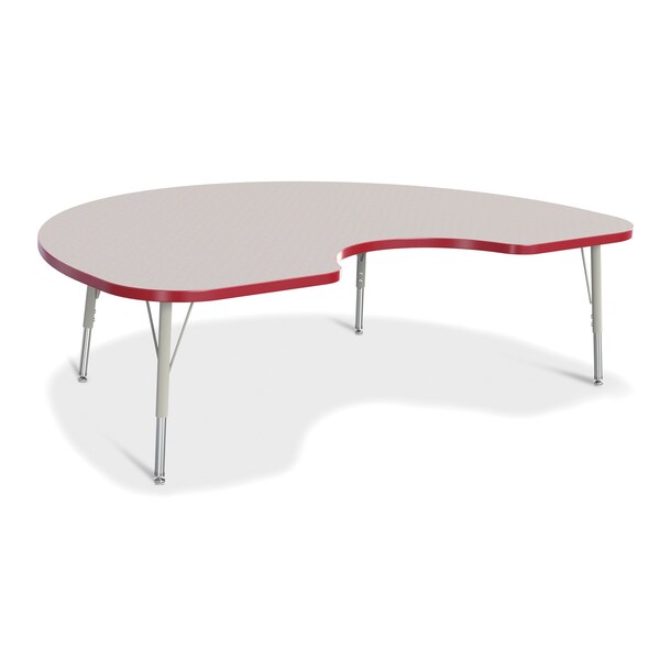 Jonti-Craft Berries Kidney Activity Table, 48 in. x 72 in., E-height, Freckled Gray/Red/Gray - 6423JCE008