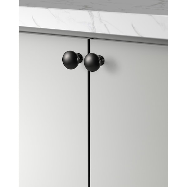 Sapphire Alpha Series 1 in. Black Modern Round Cabinet Knob (20-Pack) - SP-1145-K-BK-20