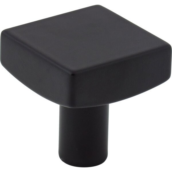 Jeffrey Alexander 1-1/8" Overall Length Matte Black Square Dominique Cabinet Knob - 845MB