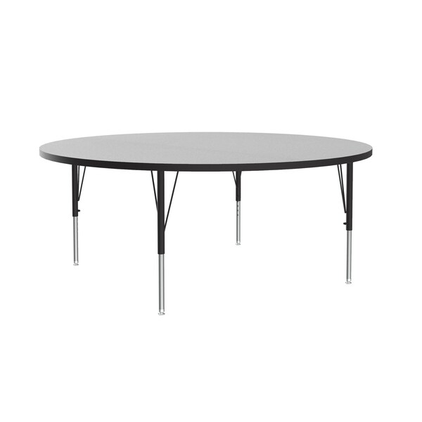 Correll Round Adjustable Height Activity Kids School Table, 60" dia. W, 19" to 29" H, Melamine Laminate - AM60-RND-15