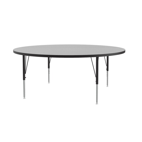 Correll Round Adjustable Height Activity Kids School Table, 60" dia. W, 19" to 29" H, Melamine Laminate - AM60-RND-15