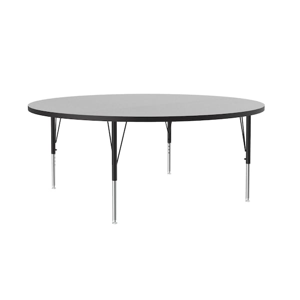 Correll Round Adjustable Height Activity Kids School Table, 60" dia. W, 19" to 29" H, Melamine Laminate - AM60-RND-15