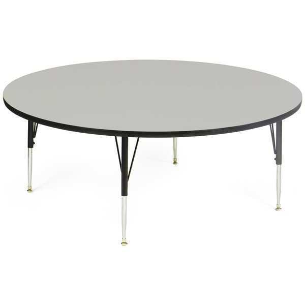 Correll Round Adjustable Height Activity Kids School Table, 60" dia. W, 19" to 29" H, Melamine Laminate - AM60-RND-15