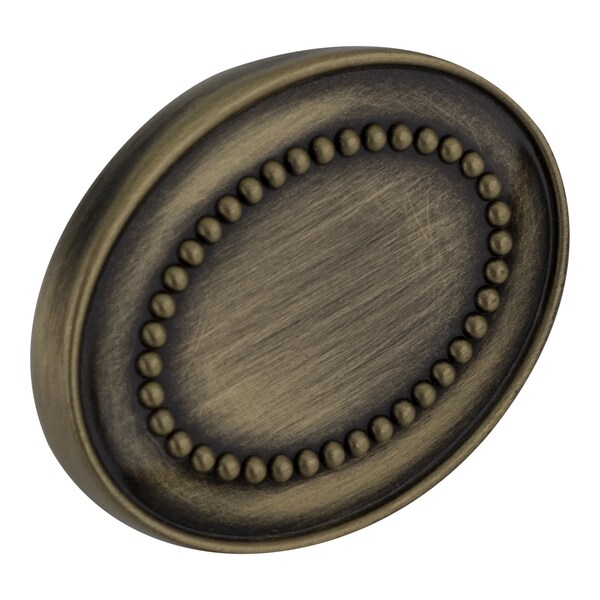 Amerock Opulence Traditional Long Oval Kitchen Cabinet Knob 1-3/8 in. Diameter Elegant Brass - BP26133EB