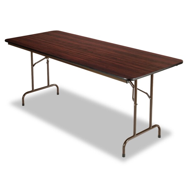 Alera Rectangle Folding Table, 71.78" W, 29.78" L, 29.13" H, Mahogany Top, Laminate - FT727230MY