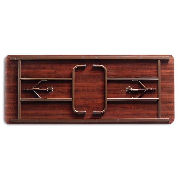 Alera Rectangle Folding Table, 71.78" W, 29.78" L, 29.13" H, Mahogany Top, Laminate - FT727230MY
