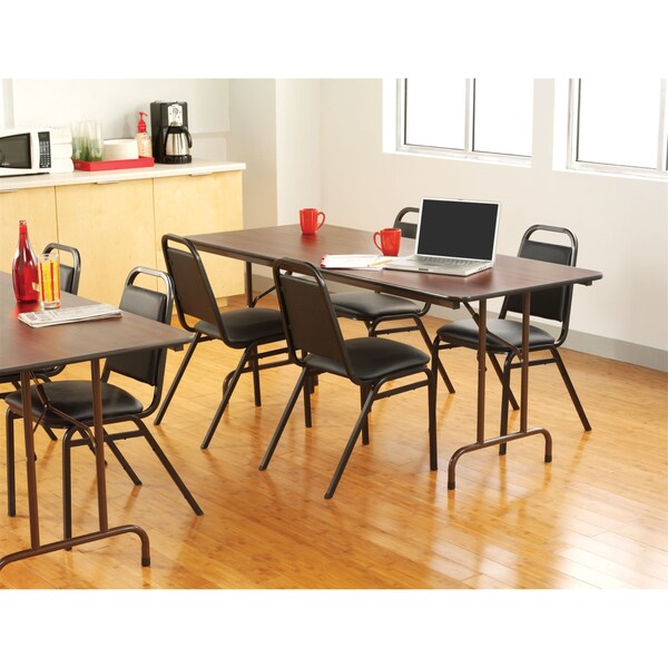Alera Rectangle Folding Table, 71.78" W, 29.78" L, 29.13" H, Mahogany Top, Laminate - FT727230MY