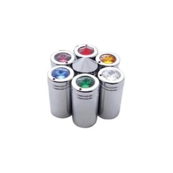 United Pacific Jeweled Chrome Aluminum C.B. Single-Control Knob, Clear Diamond, 2PK - 21773