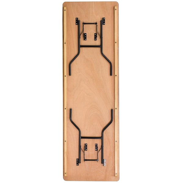 Flash Furniture Rectangle Folding Table, 30" W, 96" L, 30.25" H, Wood Top, Wood Grain - YT-WTFT30X96-TBL-GG