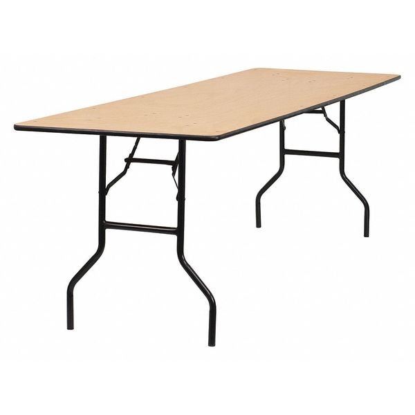 Flash Furniture Rectangle Folding Table, 30" W, 96" L, 30.25" H, Wood Top, Wood Grain - YT-WTFT30X96-TBL-GG
