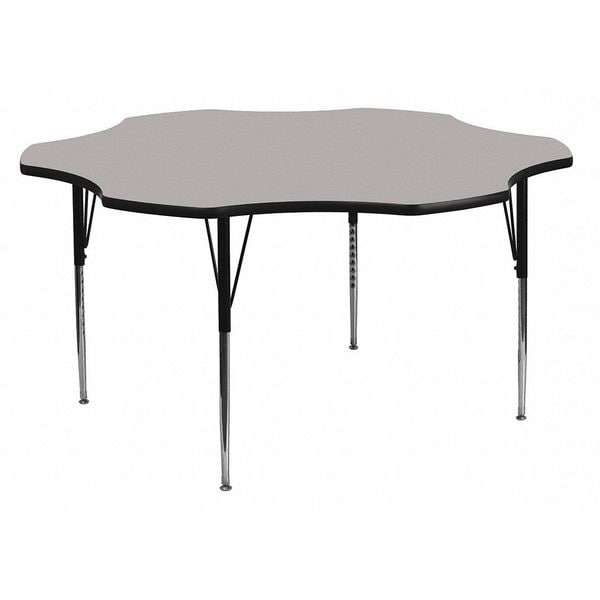Flash Furniture Flower Activity Table, 60" W, 60" L, 30.125" H, Laminate, Grey - XU-A60-FLR-GY-T-A-GG