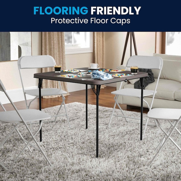 Flash Furniture Square Folding Table, 34" W, 34" L, 28.5" H, Plastic Top, Grey - DAD-LF-86-DG-GG
