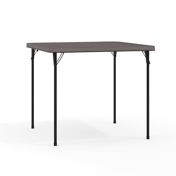 Flash Furniture Square Folding Table, 34" W, 34" L, 28.5" H, Plastic Top, Grey - DAD-LF-86-DG-GG