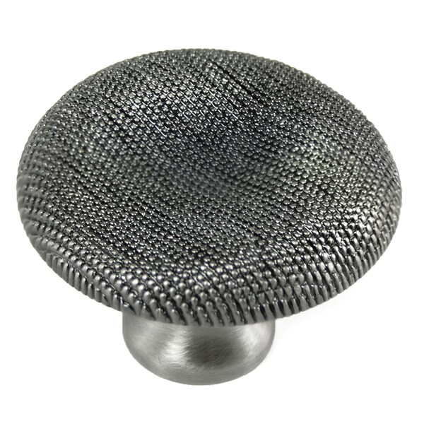Mng 1 1/2" Vanilla Thumbprint Knob, Satin Antique Nickel - 16621