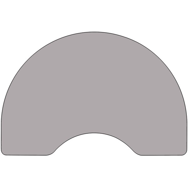 Flash Furniture Kidney Activity Table, 48" W, 96" L, 25.125" H, Laminate, Grey - XU-A4896-KIDNY-GY-T-P-GG