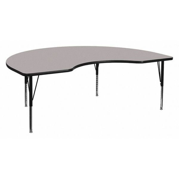 Flash Furniture Kidney Activity Table, 48" W, 96" L, 25.125" H, Laminate, Grey - XU-A4896-KIDNY-GY-T-P-GG