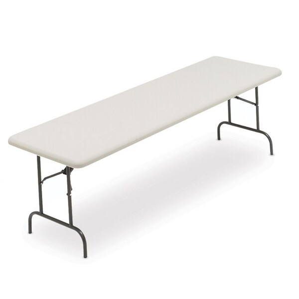 Iceberg Rectangle IndestrucTable Classic Folding Table, Charcoal - 18" x 72", 18" W, 72" L, 29" H, Charcoal - 65367