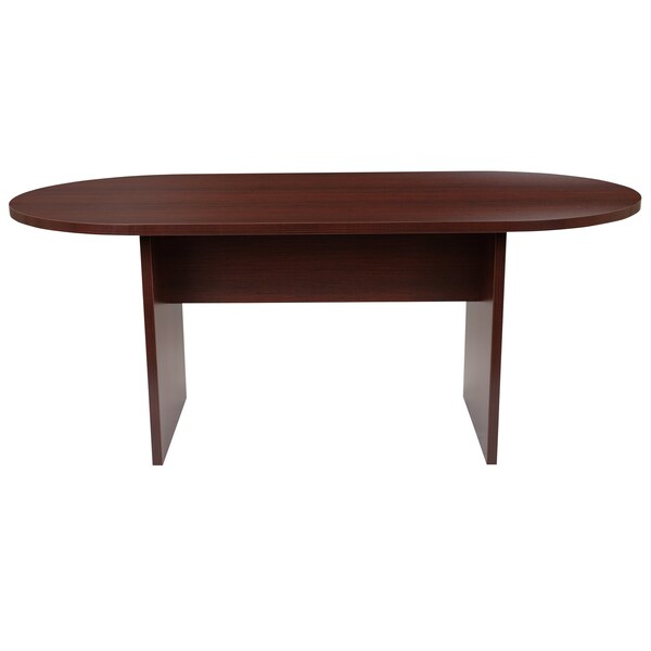 Flash Furniture Oval 35" W, 72" L, 29.5" H, Laminate Top, Red - GC-TL1035-MHG-GG