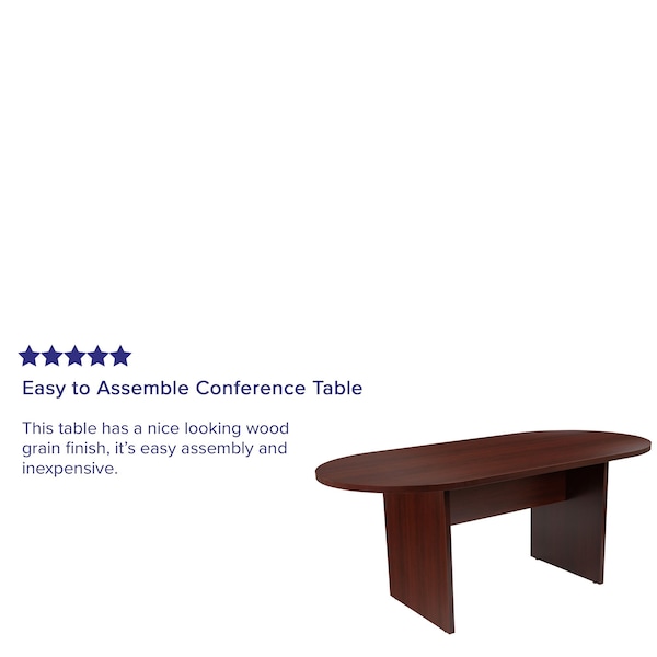 Flash Furniture Oval 35" W, 72" L, 29.5" H, Laminate Top, Red - GC-TL1035-MHG-GG