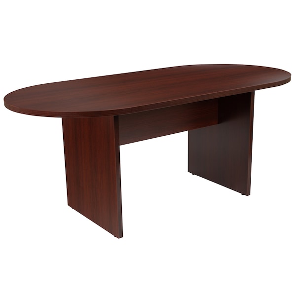 Flash Furniture Oval 35" W, 72" L, 29.5" H, Laminate Top, Red - GC-TL1035-MHG-GG