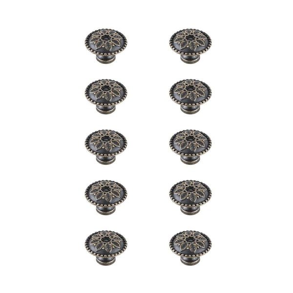 Elegant Decor 0.9 in. Dia. Corio Multipack Mushroom Knob, Antique Bronze, 10PK - KB2011-AB-10PK