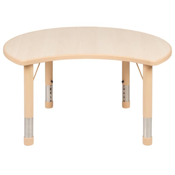 Flash Furniture Crescent 25.125 W, 35.5 L, 23.5 H, Plastic, Steel, Brown - YU-YCY-093-CIR-TBL-NAT-GG
