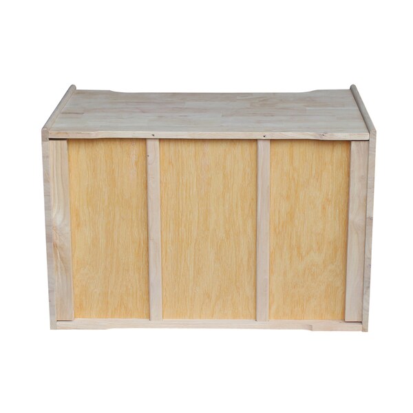 International Concepts Rectangle Kids Storage Box, 29 in W, 19 in L, 23 in H, Wood, Unfinished - TC-929