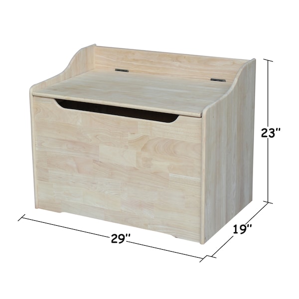 International Concepts Rectangle Kids Storage Box, 29 in W, 19 in L, 23 in H, Wood, Unfinished - TC-929