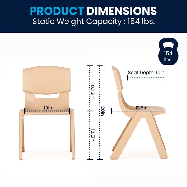 Flash Furniture Rectangle 23.625 W, 47.25 L, 23.5 H, Plastic, Steel, Brown - YU-YCY-060-0036-RECT-TBL-NAT-GG