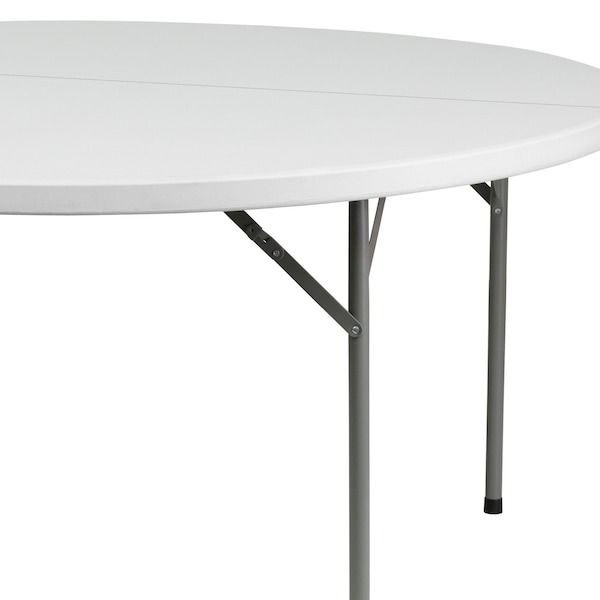 Flash Furniture Round Wh 60Rnd Plastic Fold Table, 60" W, 60" L, 29" H, Plastic Top, White - DAD-YCZ-154-GW-GG