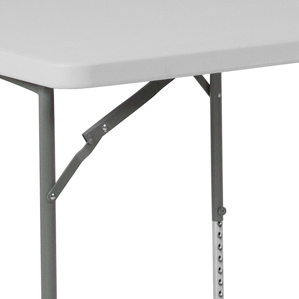 Flash Furniture Square Folding Table, Plastc, 34'' Sqr, Adj, Wht, 33.5" W, 33.5" L, 29" H, Plastic Top, White - RB-3434ADJ-GG
