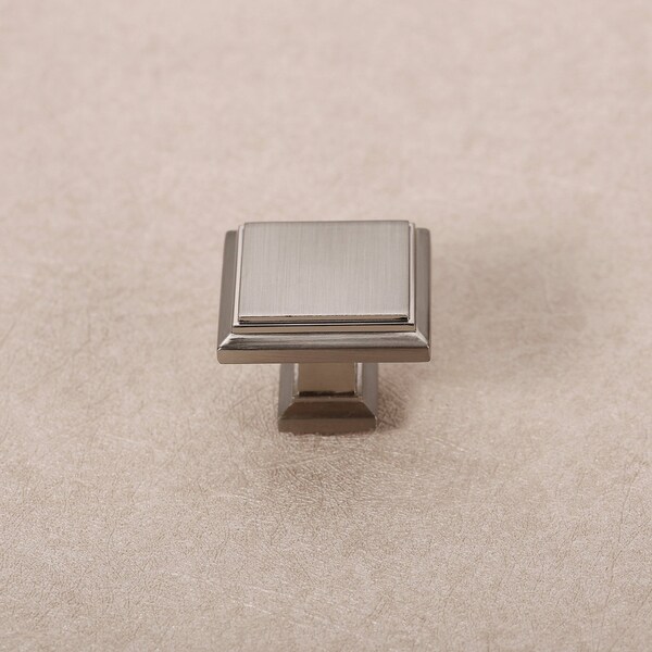 Sapphire Accent Series 1-1/4 in. Modern Satin Nickel Square Cabinet Knob (5-Pack) - SP-1071-K-SN-5