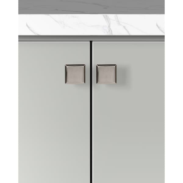 Sapphire Accent Series 1-1/4 in. Modern Satin Nickel Square Cabinet Knob (5-Pack) - SP-1071-K-SN-5