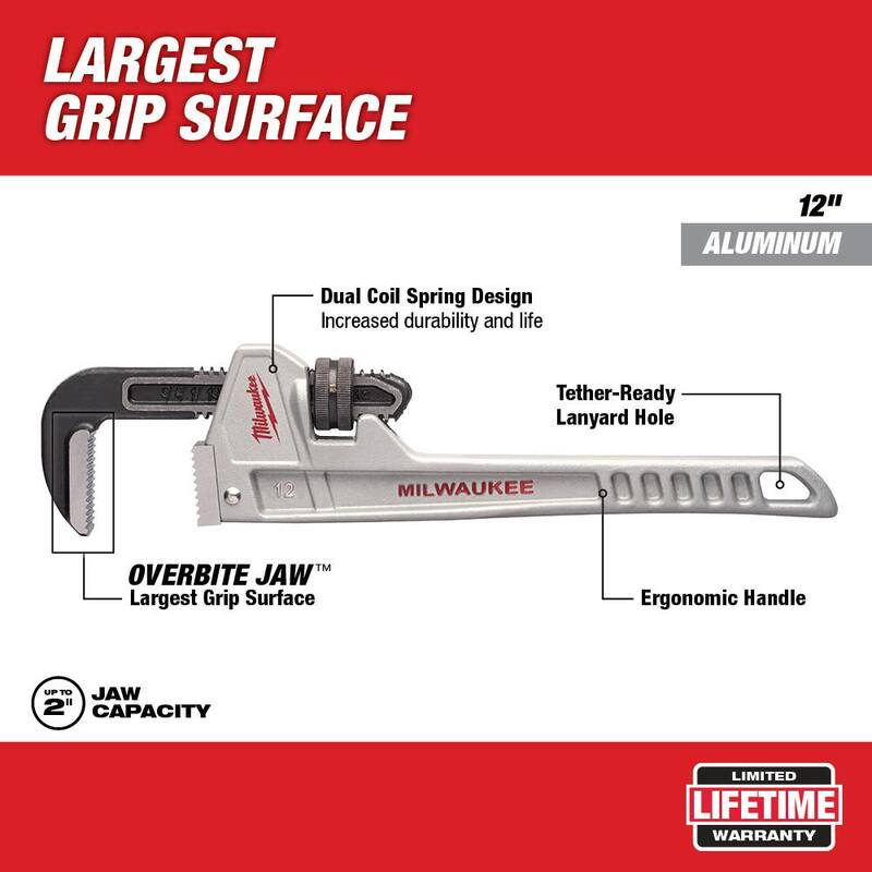 Llave de tubo de aluminio de 12 pulgadas de Milwaukee - 48-22-7212